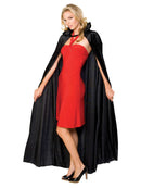 Black Long Crushed Velvet Cape
