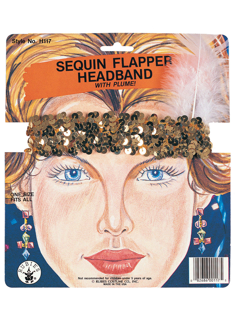 Silver Sequin Flapper Headpiece Costume Accessory