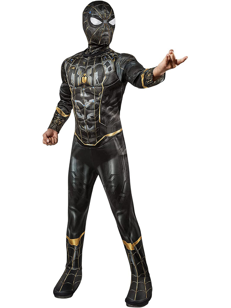 Child's Deluxe Spider-Man Black and Gold Costume From Marvel Spider-Man: No Way Home