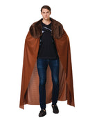 Brown Fur Collared Mens Cape Costume