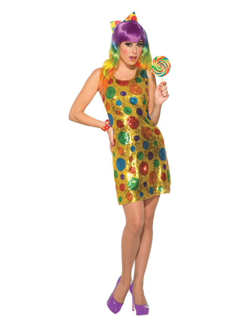 Adult Clown Polka Dot Sequin Dress