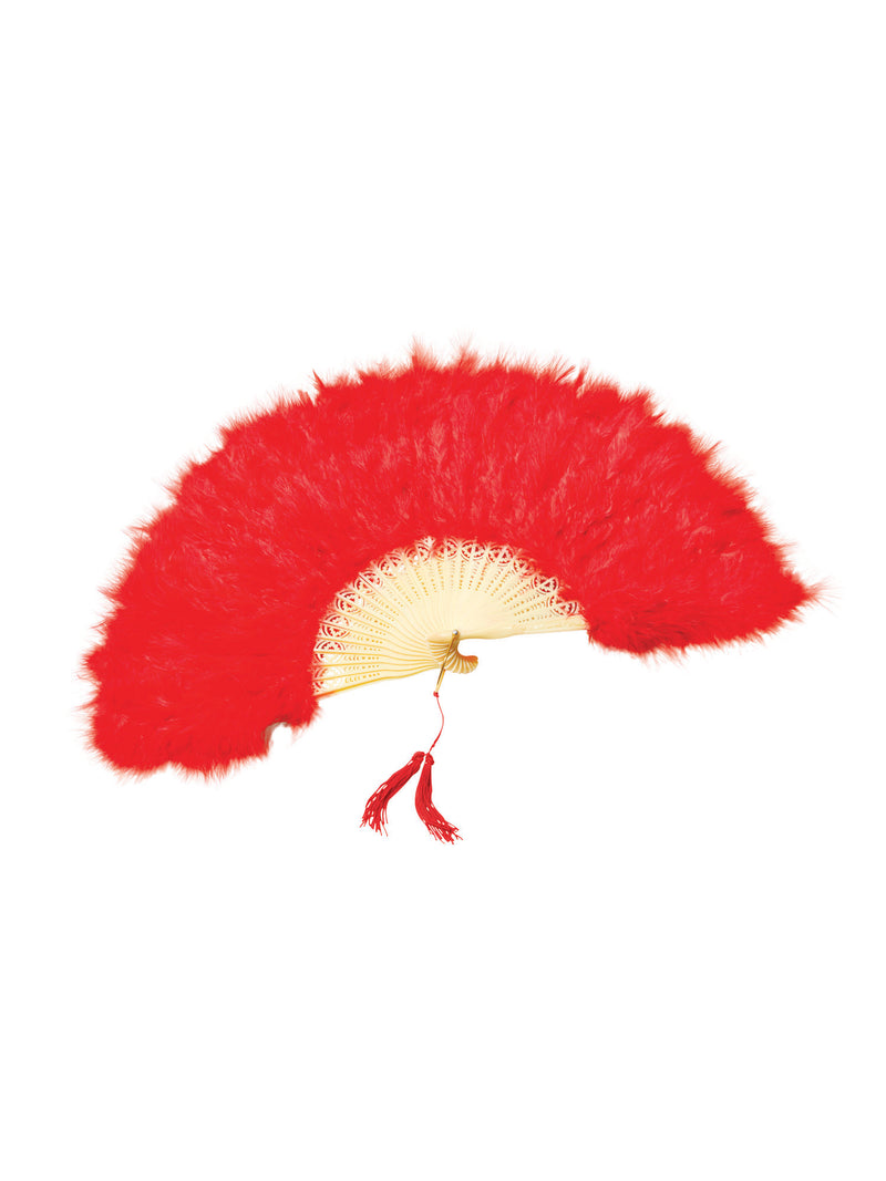 Red Feather Fan Costume Accessory