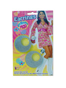 Silver Mod Glitter Earrings Costume Accessory