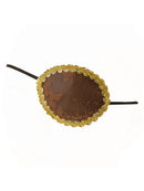 Pirate Eyepatch Brown & Gold Trim Costume Accessory