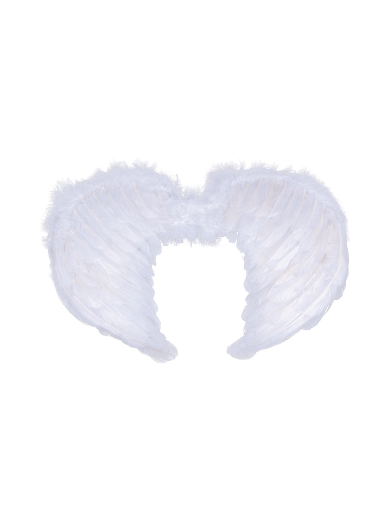 White Mini Feather Angel Wings Costume Accessory