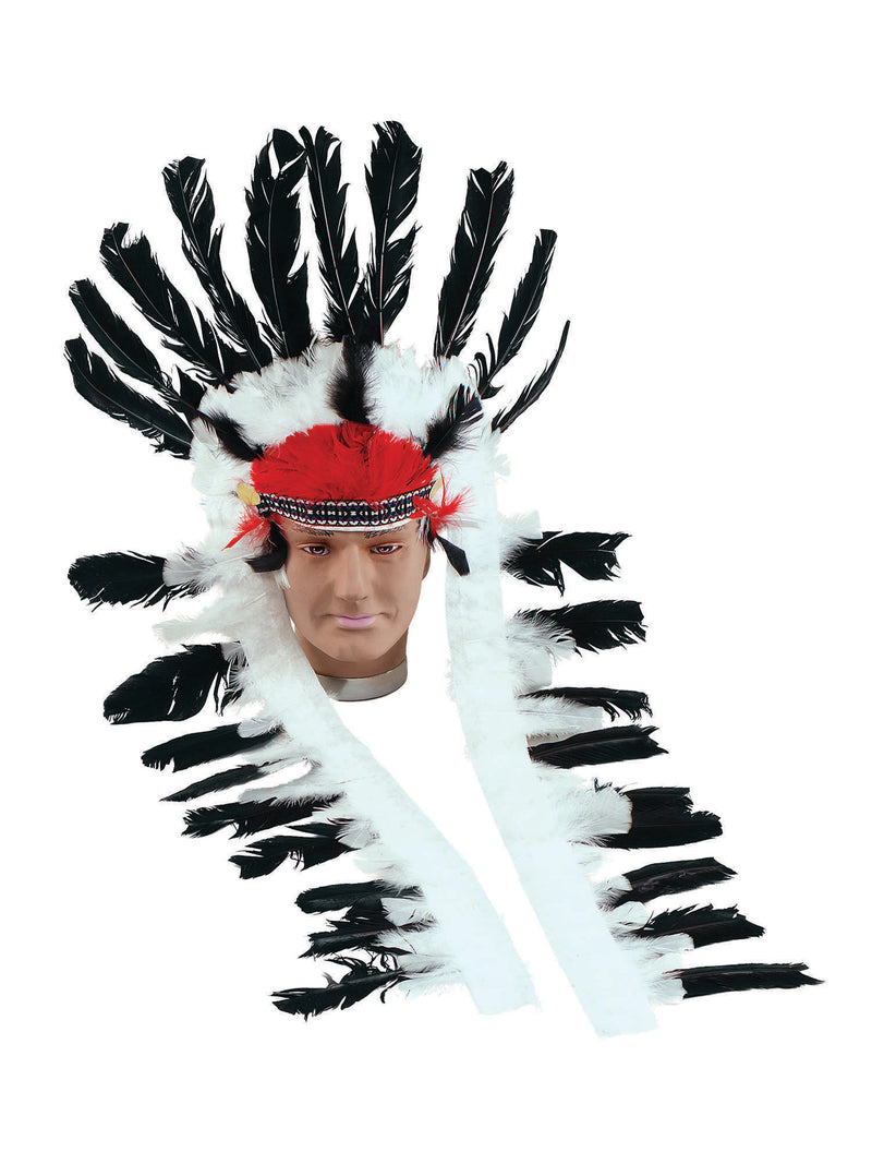 Black & White Indian Headdress Costume Accessory