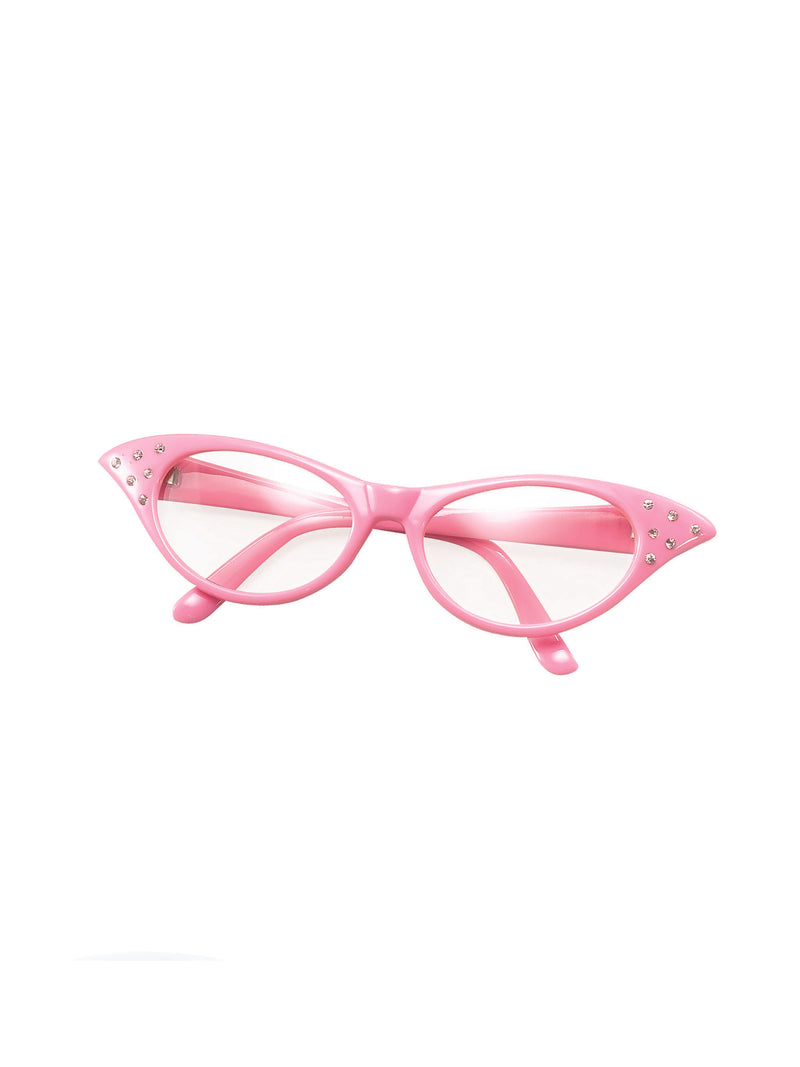 Pink 50's Female Sunglasses Costume Accessory