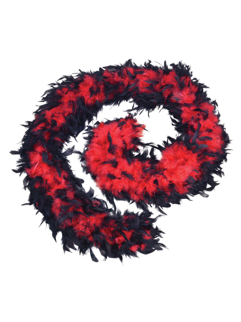 Red & Black Feather Boa Costume Accessory
