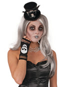 Skeleton Fingerless Gloves Costume Accessory
