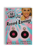 Record Earrings Costume Accessory