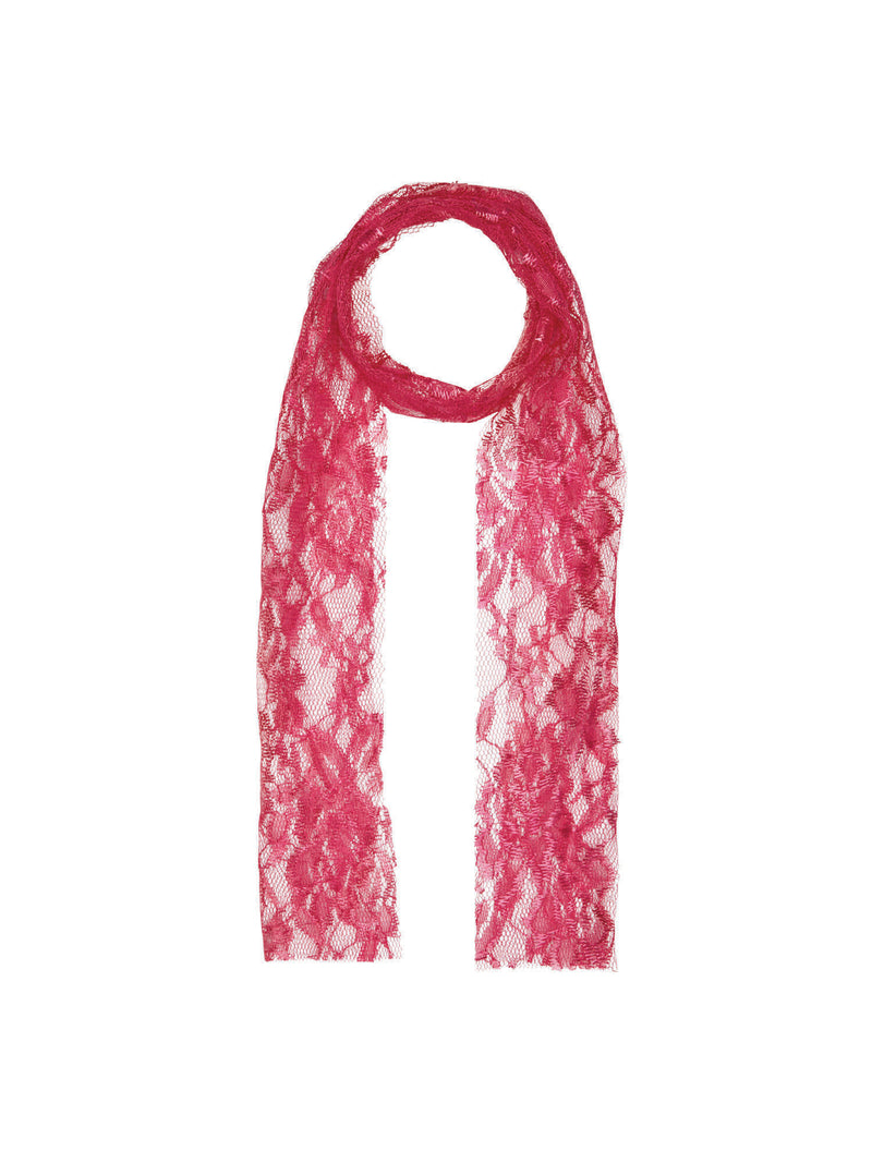 Pink 80's Neon Lace Scarf Costume Accessory