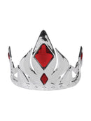 Silver Crown Tiara With Red Stones Costume Accessory