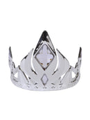 Silver Crown Tiara With Clear Stones Costume Accessory