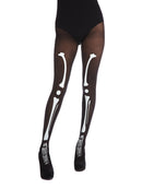Black Tights With Bone Printing Costume Accessory