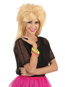 80's Neon Beaded Wristband Costume Accessory