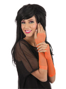 Orange Gloves Fingerless Fishnet Costume Accessory