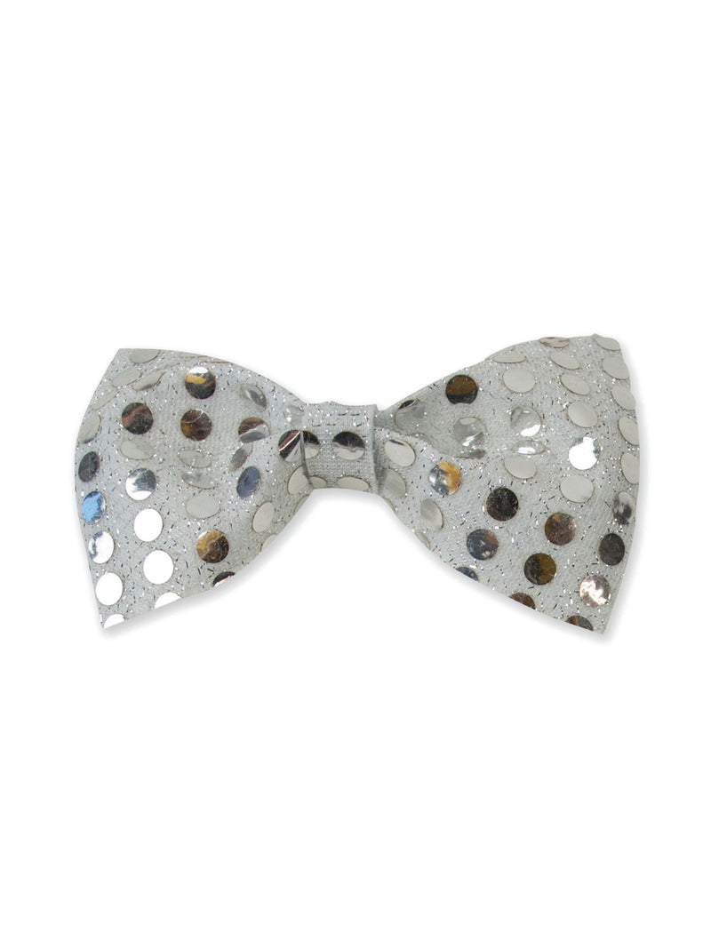Silver Sequin Bow Tie Costume Accessory