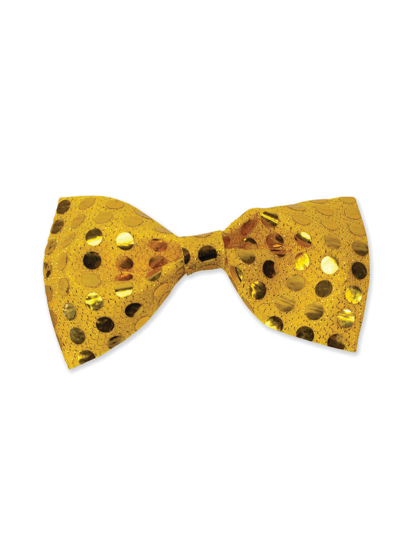 Gold Sequin Bow Tie Costume Accessory