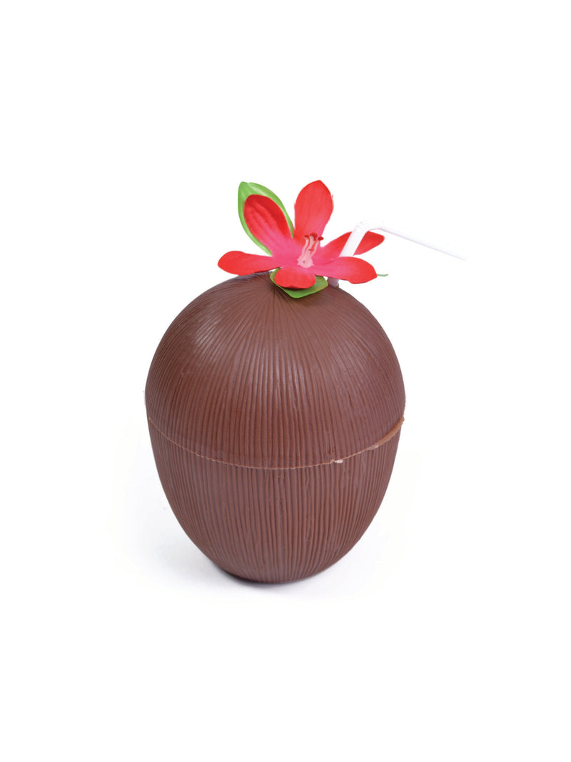Coconut Cup Flower & Straw Costume Accessory