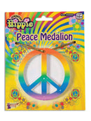 Rainbow Peace Medallion Necklace Costume Accessory