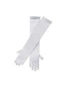 White Satin Gloves Costume Accessory
