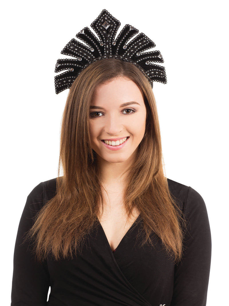 Black With Gems Carnival Headdress Costume Accessory