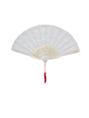 White Lace Fan Costume Accessory