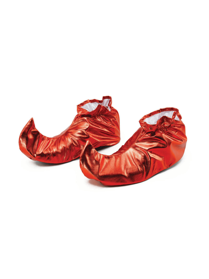 Metallic Red Jester Shoe Covers Costume Accessory