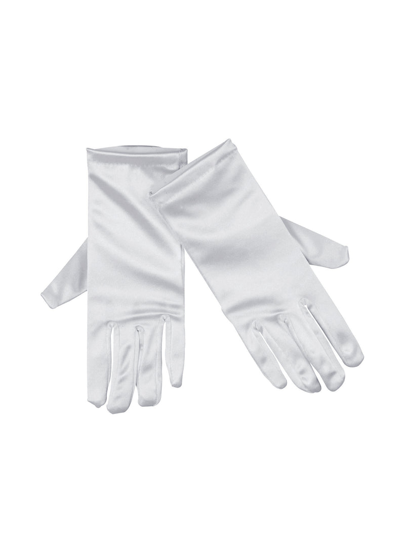 White Satin Gloves Costume Accessory
