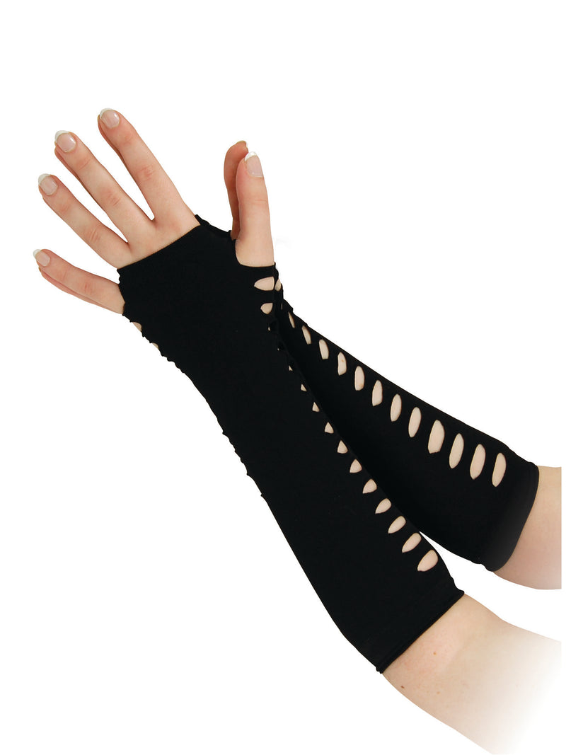 Black Ladder Style Gloves Costume Accessory