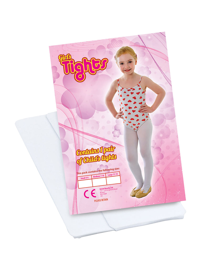 White Childs Tights Costume Accessory
