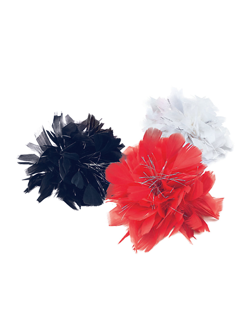 Red Feather Hair Clip Costume Accessory