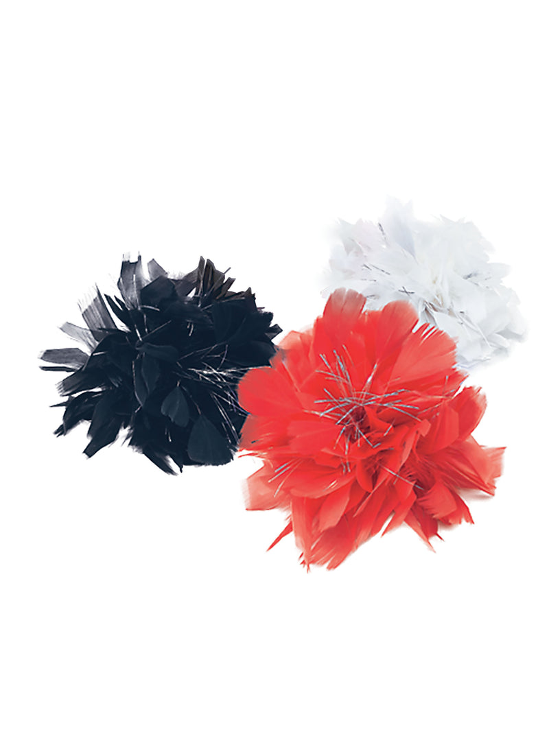 Black Feather Hair Clip Costume Accessory