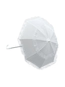 Long Handled White Parasol Costume Accessory