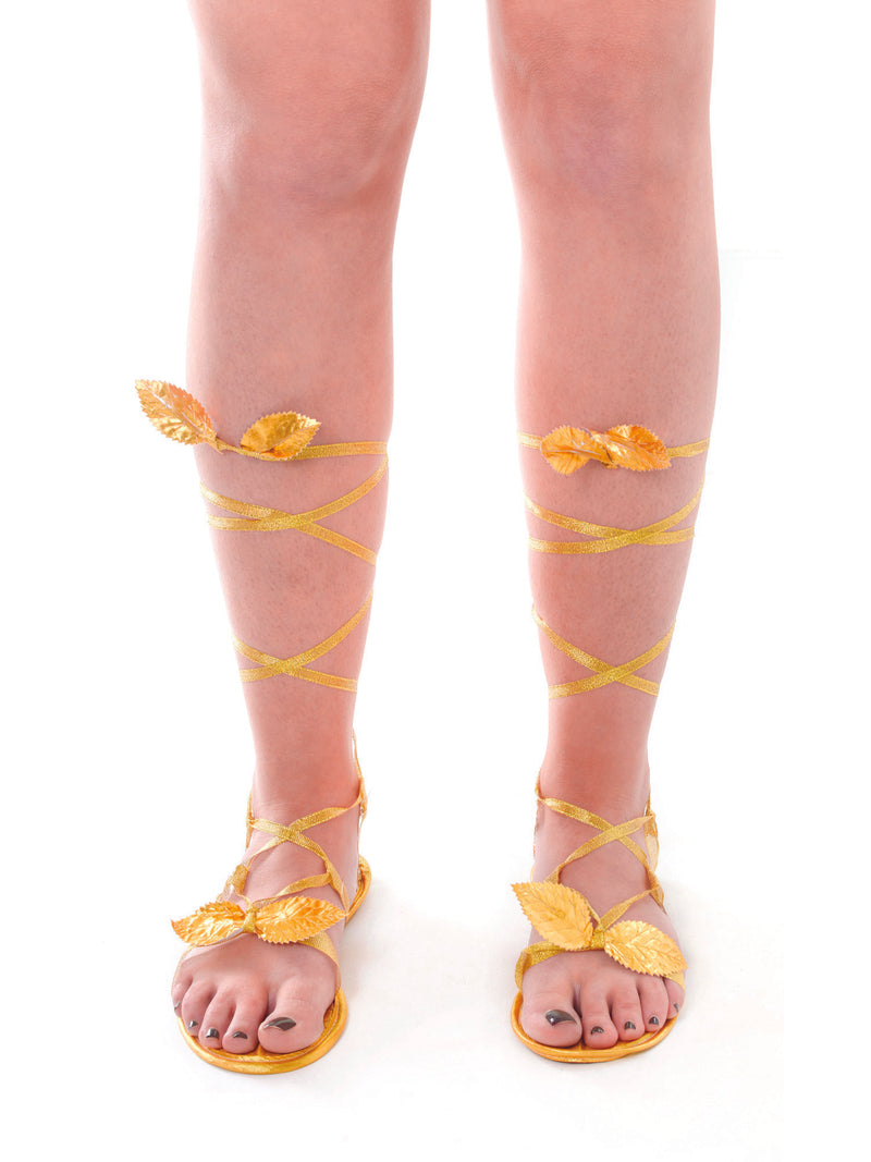 Gold Ladies Goddess Sandals Costume Accessory