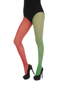 Green & Red Fishnet Tights Costume Accessory