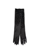 Black Satin Theatrical Gloves Costume Accessory