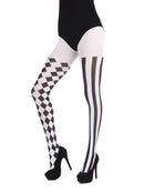 Black & White Harlequin Tights Costume Accessory