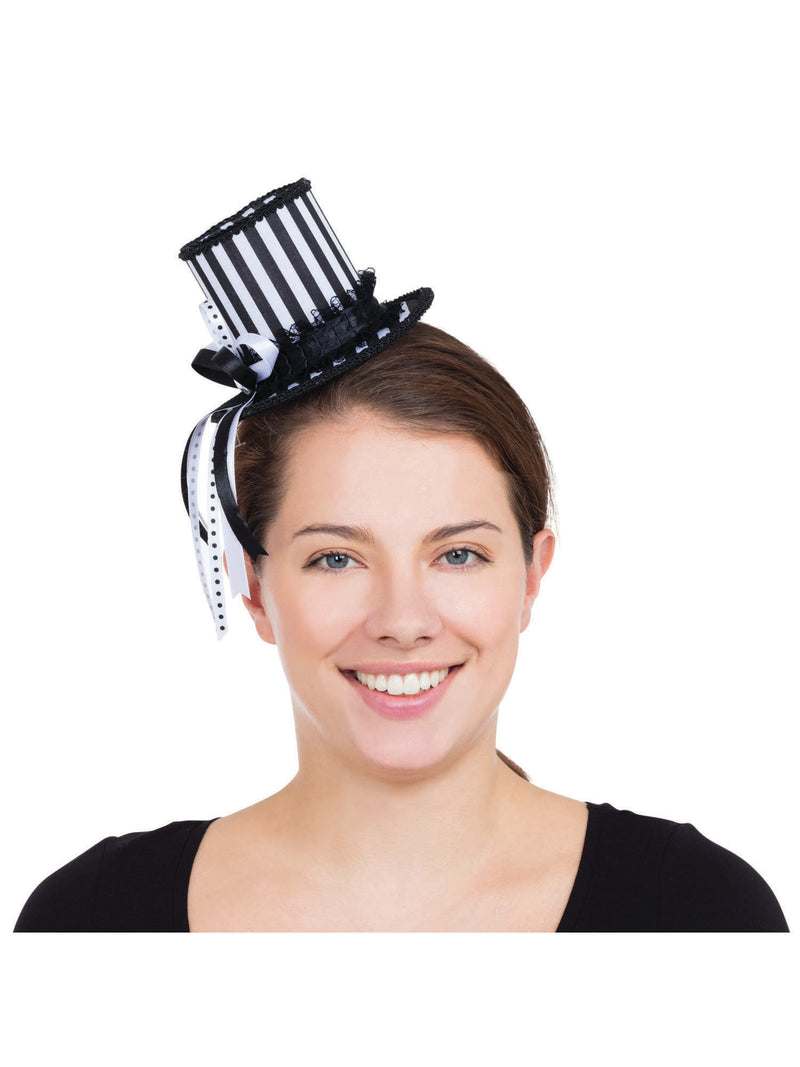 Harlequin Striped Mini Tall Hat