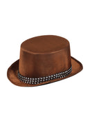Metallic Brown Top Hat With Band