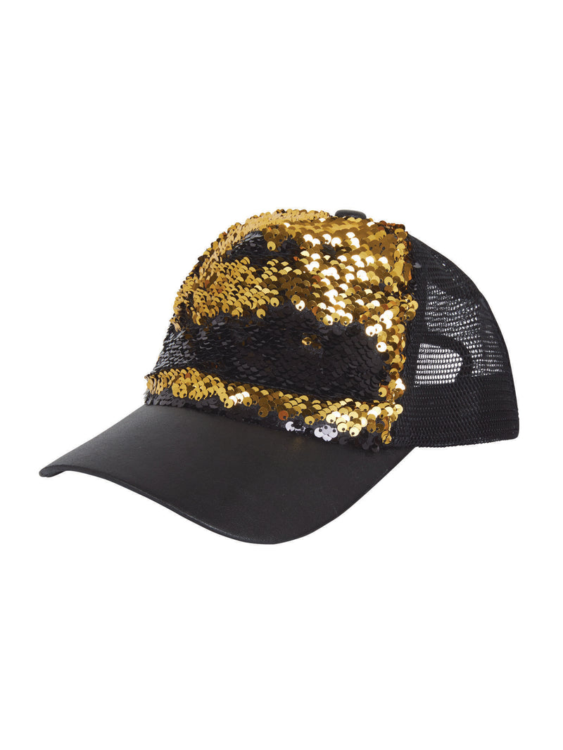 Reversible Sequin Cap (Black/Gold)
