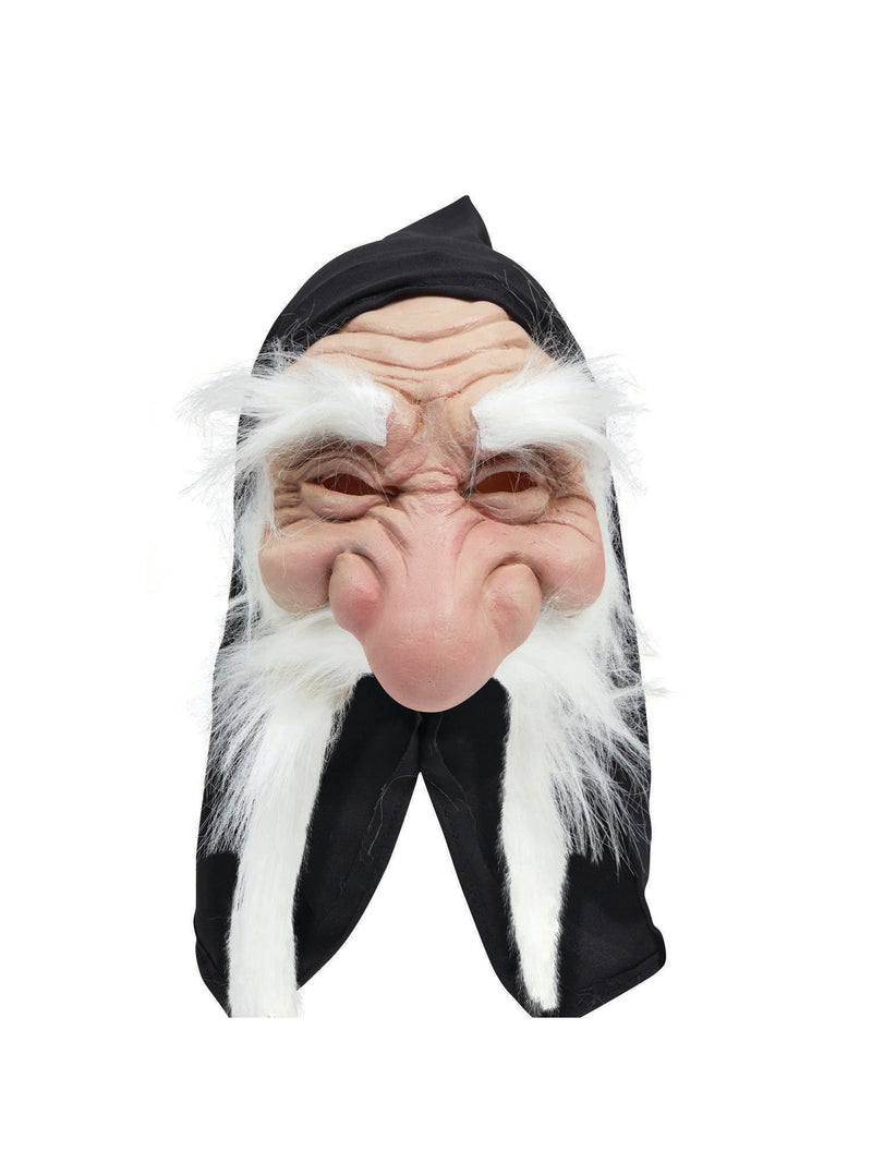 White Gnome Mask With Hood & Beard