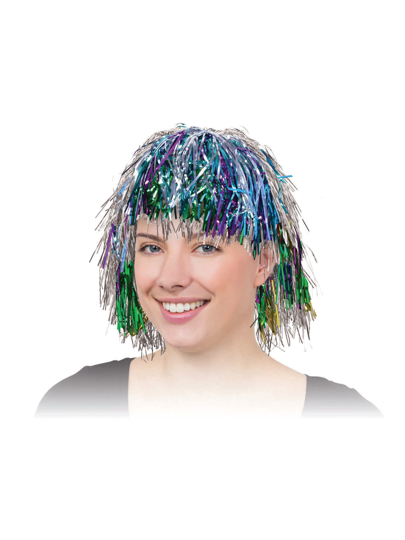 Multi-Coloured Tinsel Wig