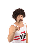 Brown 118 Wig & Tash Set