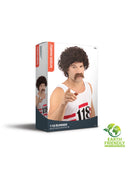 Brown 118 Wig & Tash Set