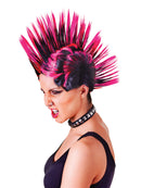 Pink & Black Mohican Female Wig