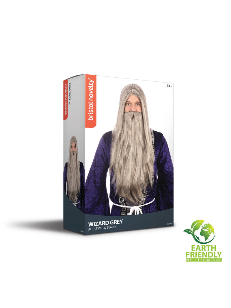 Grey Wizard Wig And Long Beard