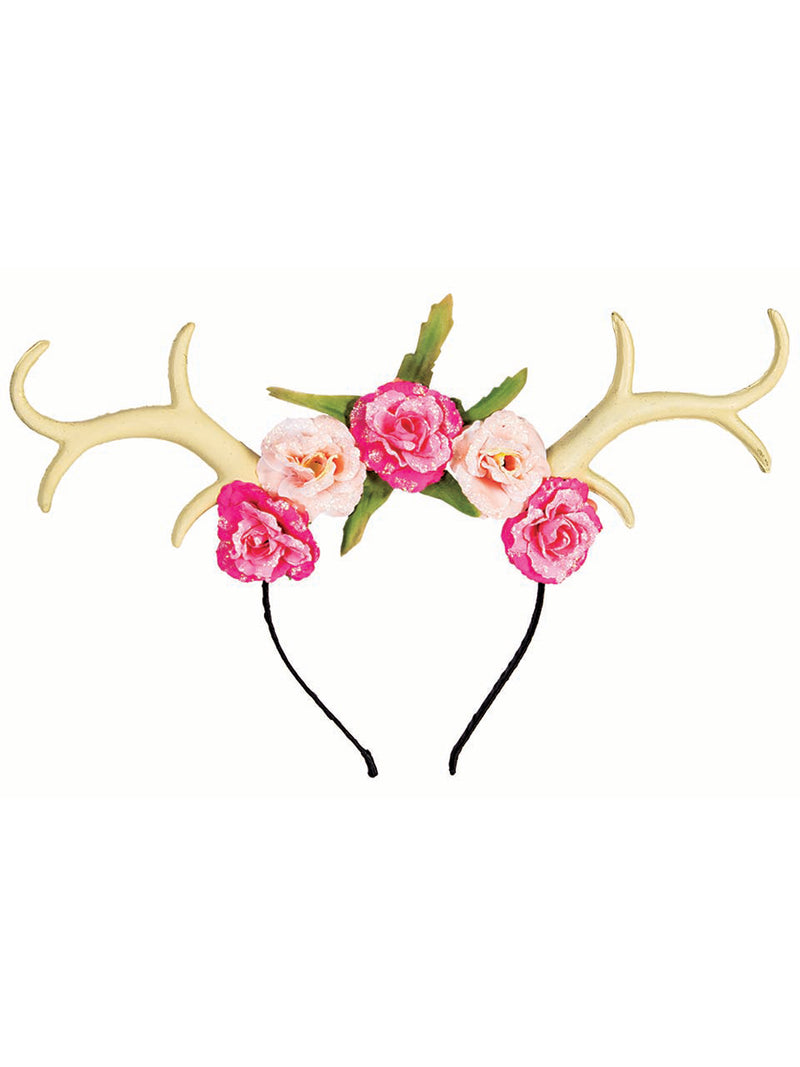 Antlers With Flower Headband Costume Accessory
