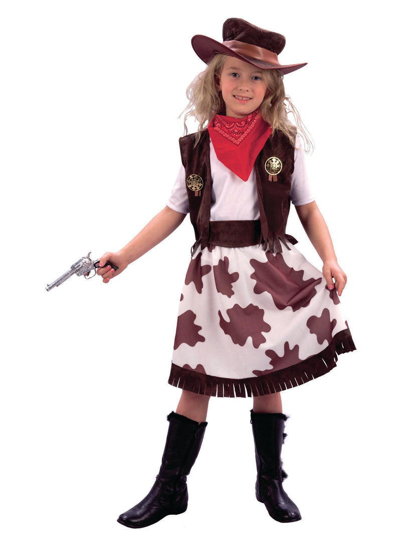 Child's Cowgirl Cow Print Costume