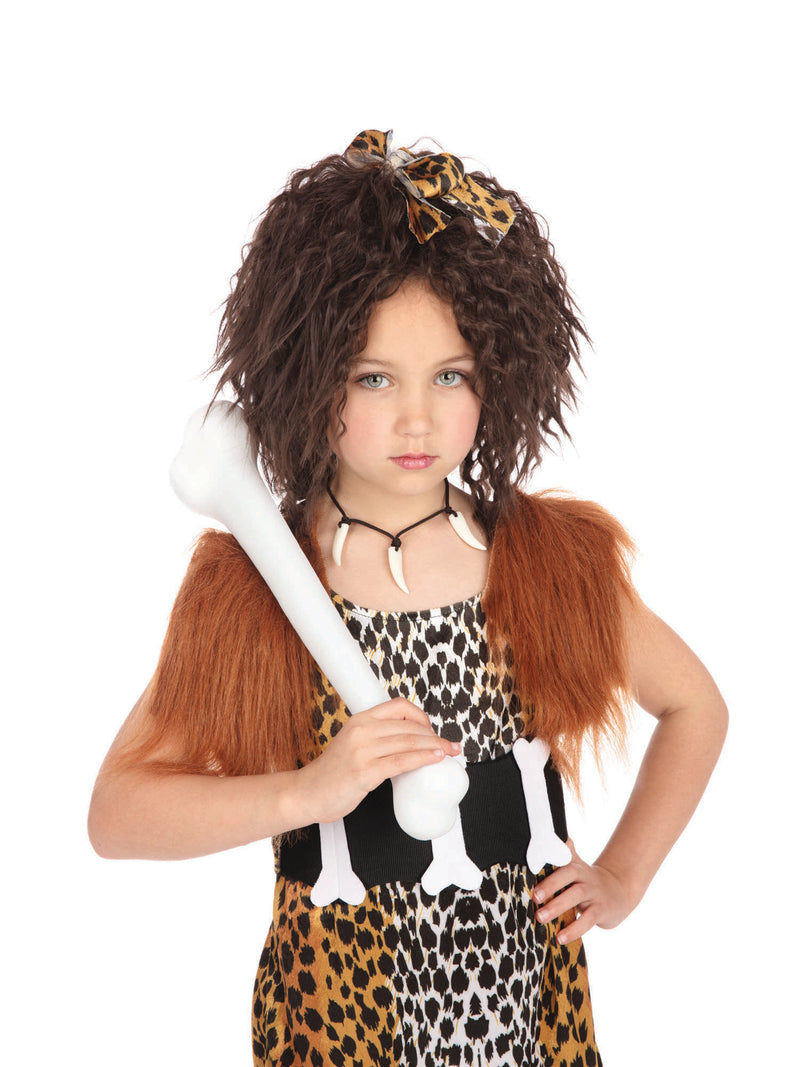 Child's Cave Girl And Wig Costume